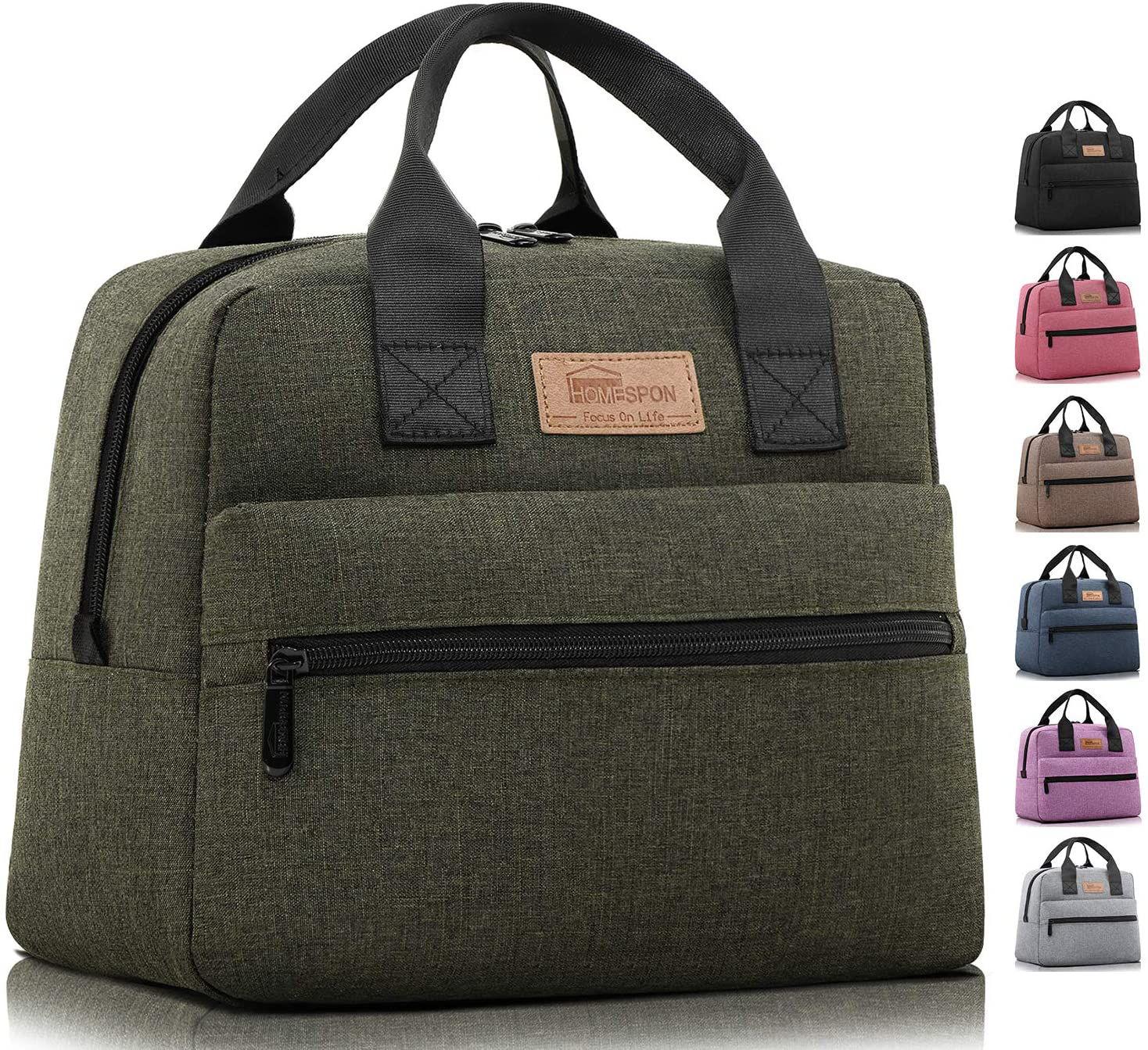HOMESPON Insulated Lunch Bag Lunch Box Cooler Tote Box Cooler Bag Lunch Container for Women/Men/Work/Picnic,Large purple
