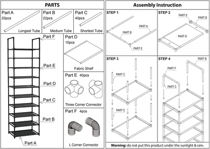 fiducial home 10 Tiers Shoe Rack 20-25 Pairs Sturdy Shoe Shelf