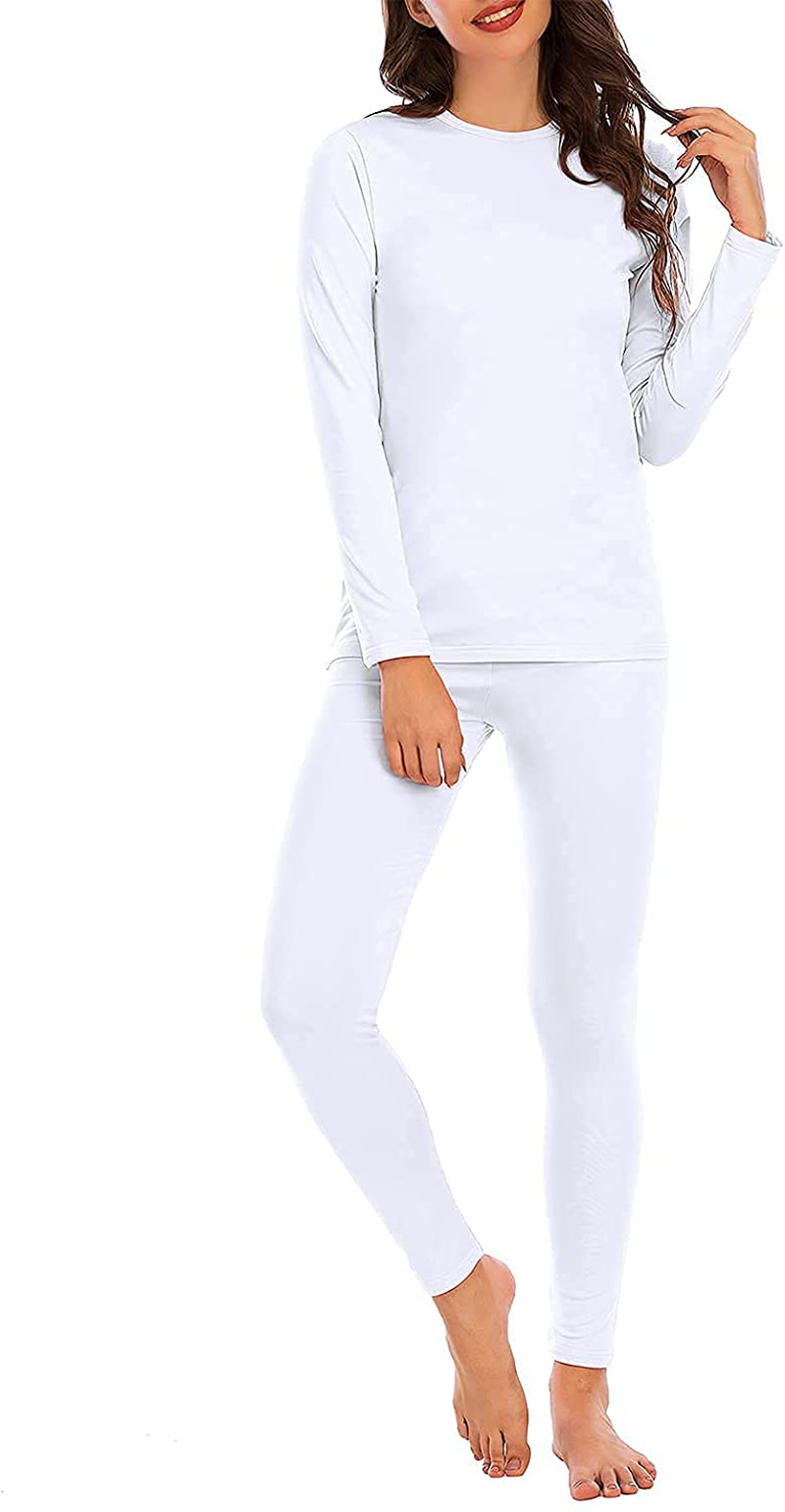 Womens Thermal Underwear Set Long Johns Winter Clothes Base Layer Cuddle Duds Top and Bottom Thermals Sets