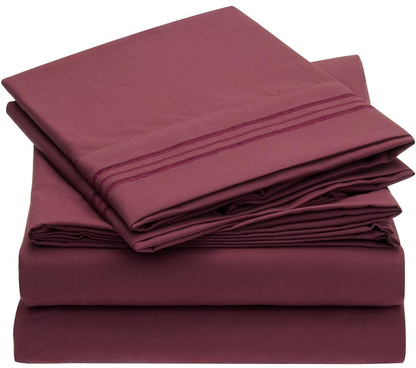 Mellanni Bed Sheet Set - Brushed Microfiber 1800 Bedding - Wrinkle, Fade, Stain Resistant - 3 Piece (Twin, Baby Blue)