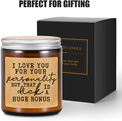 LEADO Lavender Scented Candles - Funny Gifts for Men, Gifts for Him - Gifts for Husband, Boyfriend Gifts - Naughty Anniversary, Christmas, Birthday Gifts for Men, Husbands, Boyfriends, Fiance, Friends