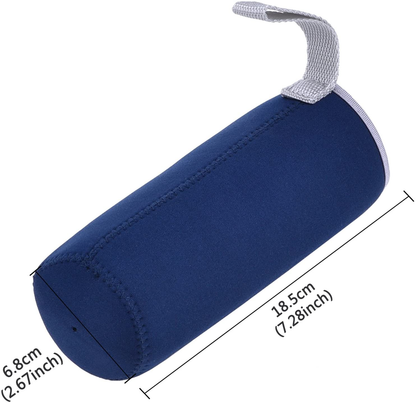 Mudder 2 Pieces Water Bottle Sleeve Neoprene Carrier Nylon Bottle Sleeve for 19.4 oz Glass Water Bottle, 550 ml (Black and Navy Blue)