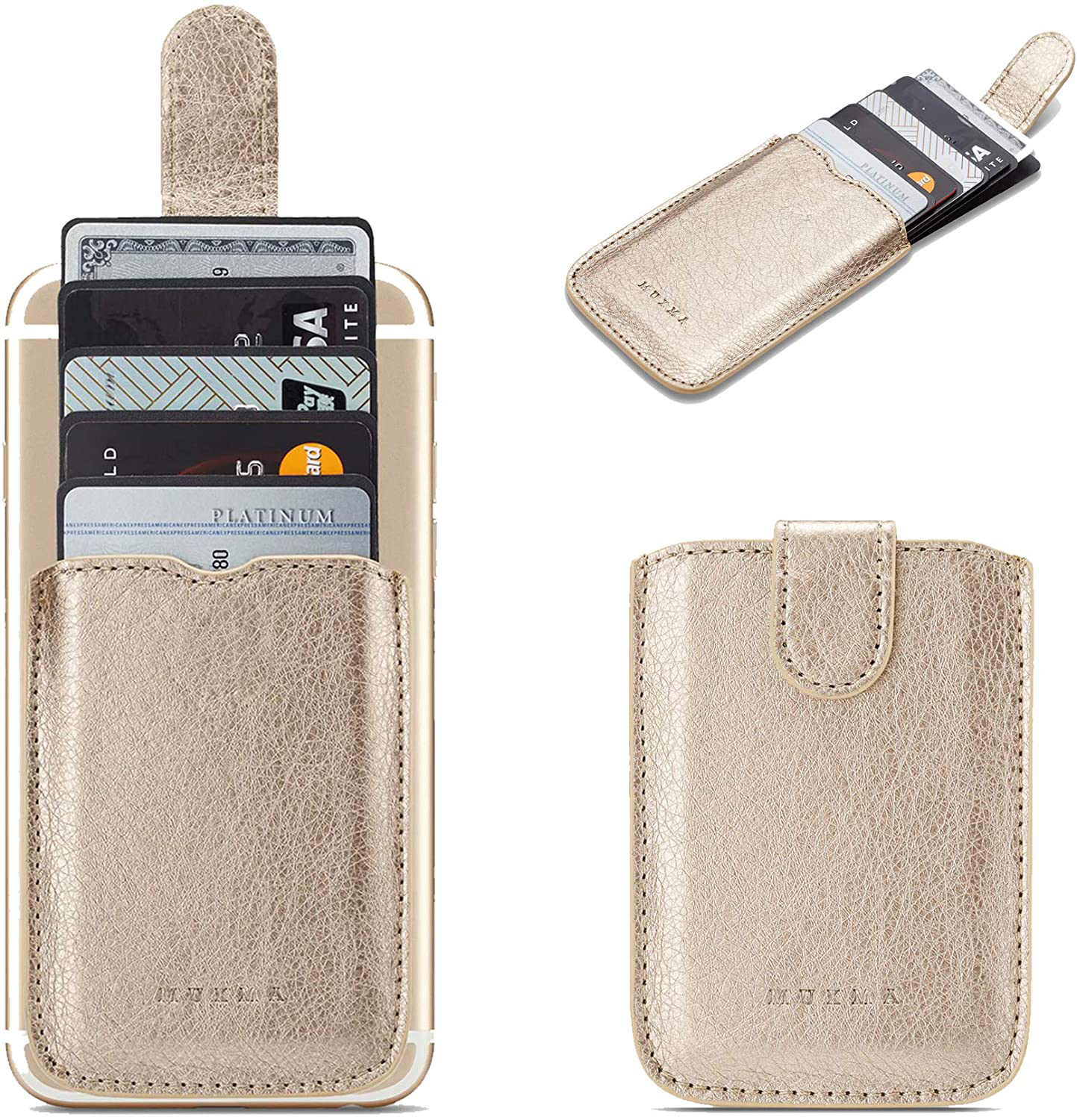 RFID Blocking Phone Card Holder Stick-On Hold up to 5 Cards