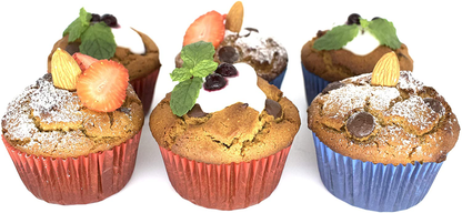 Chef Craft Paper Liners Wrappers for Cupcakes, Muffins Aluminum free Paper Baking Cups for any Occasion Standard size 2 inches diameter base, 1.5 inches height Red or Blue Pack of 50 (Red)