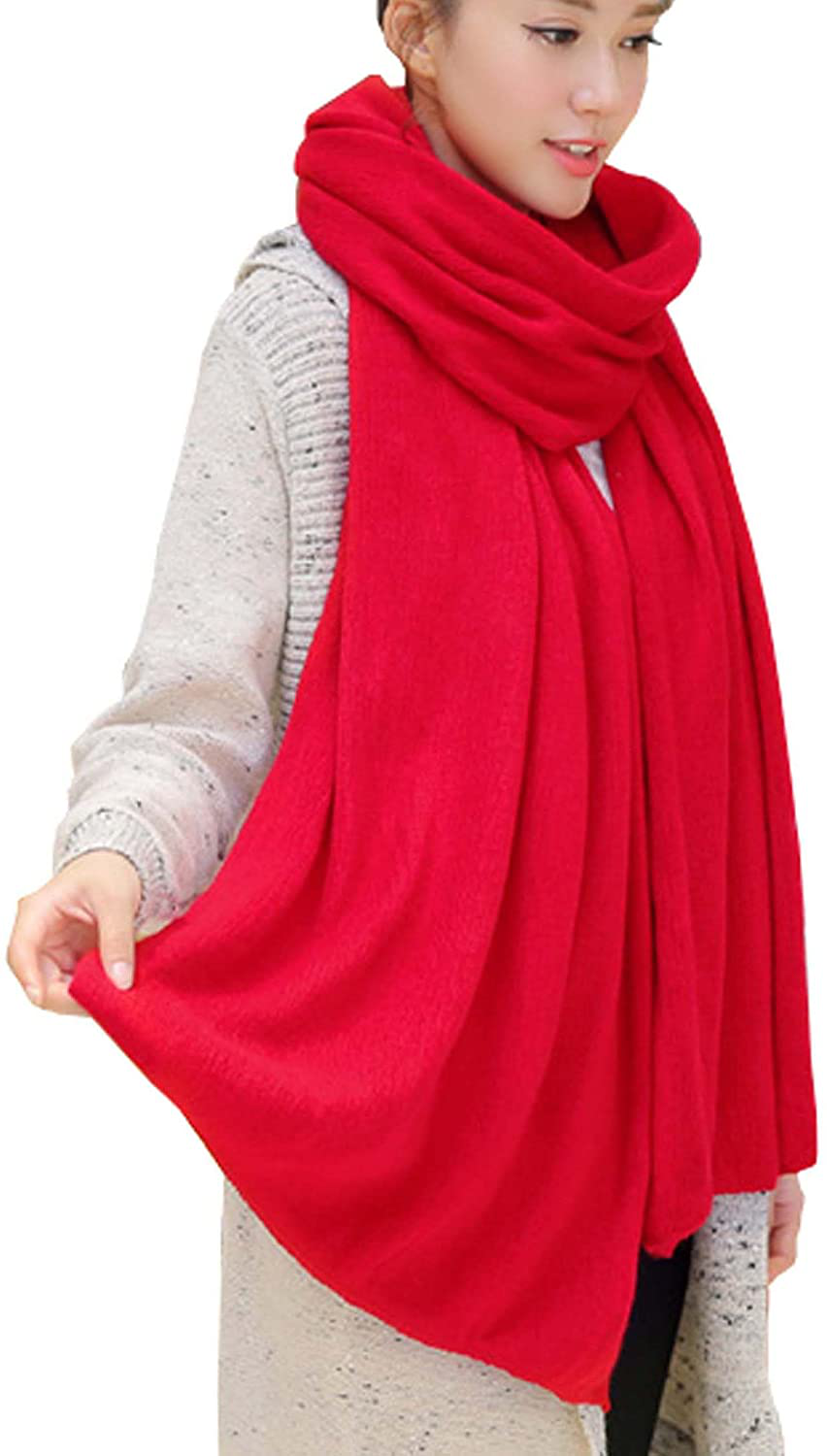 Wander Agio Womens Warm Winter Infinity Scarves Set Blanket Scarf Pure Color