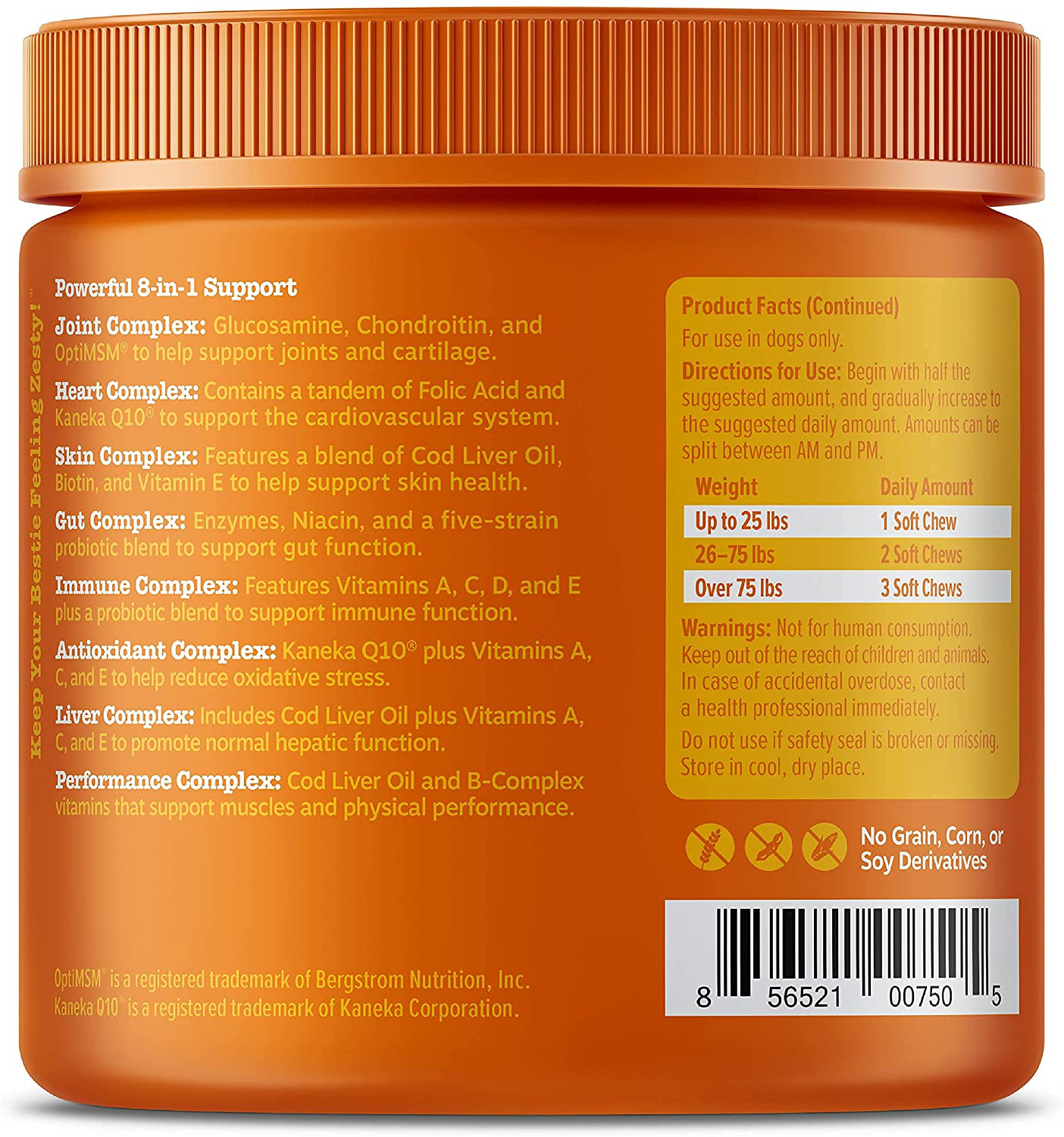 Multifunctional Supplements for Dogs - Glucosamine Chondroitin for Joint Support with Probiotics for Gut & Immune Health