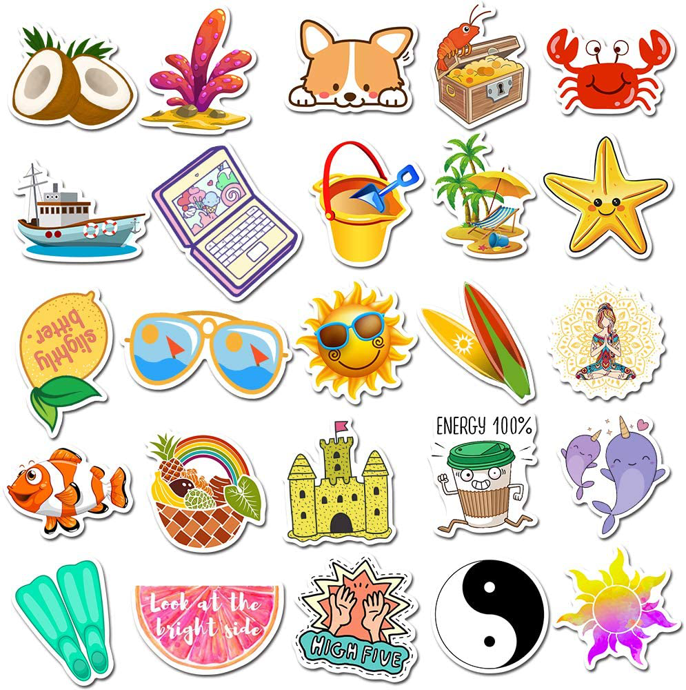 Vanson Stickers for Hydro Flask, 100 pcs Pack Cute Aesthetic Vinyl Stickers for Hydroflask Water Bottles Laptop Computer Skateboard, Waterproof Decal Stickers for Kids Women Adults, Teen Girl Gifts