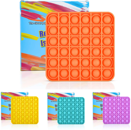 Silicone Push Pop It Fidget Toy - Sensory, Anxiety Relief Toys