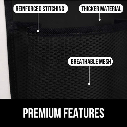 Gorilla Grip Large 24 Pocket Shoe Organizer, Breathable Mesh, Holds Up to 40 Pounds, Sturdy Hooks, Space Saving, Over Door, Storage Rack Hangs on Closets for Shoes, Sneakers or Home Accessories, Linen