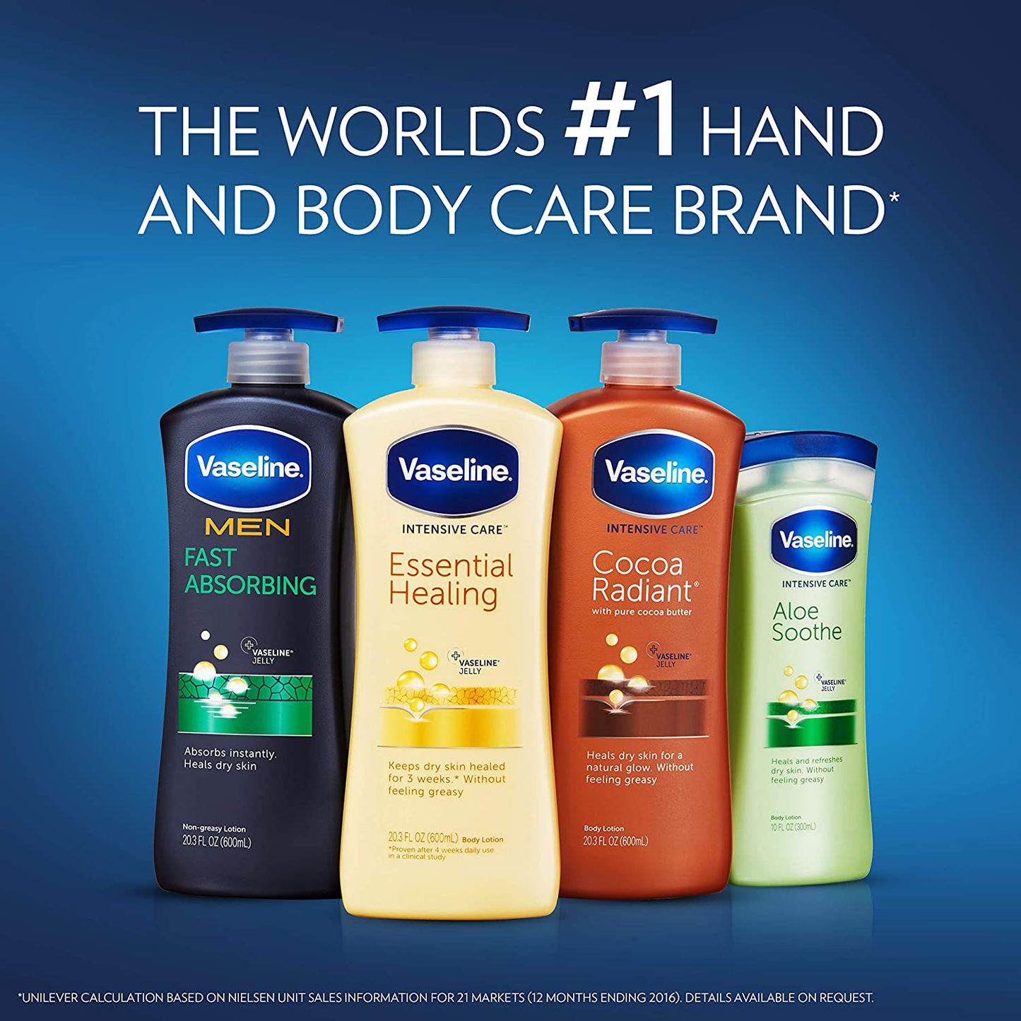 Vaseline hand and body lotion Intensive Care Moisturizer for Dry Skin Essential Healing Clinically Proven to Moisturize Deeply With One Application 20.3 oz 3 count