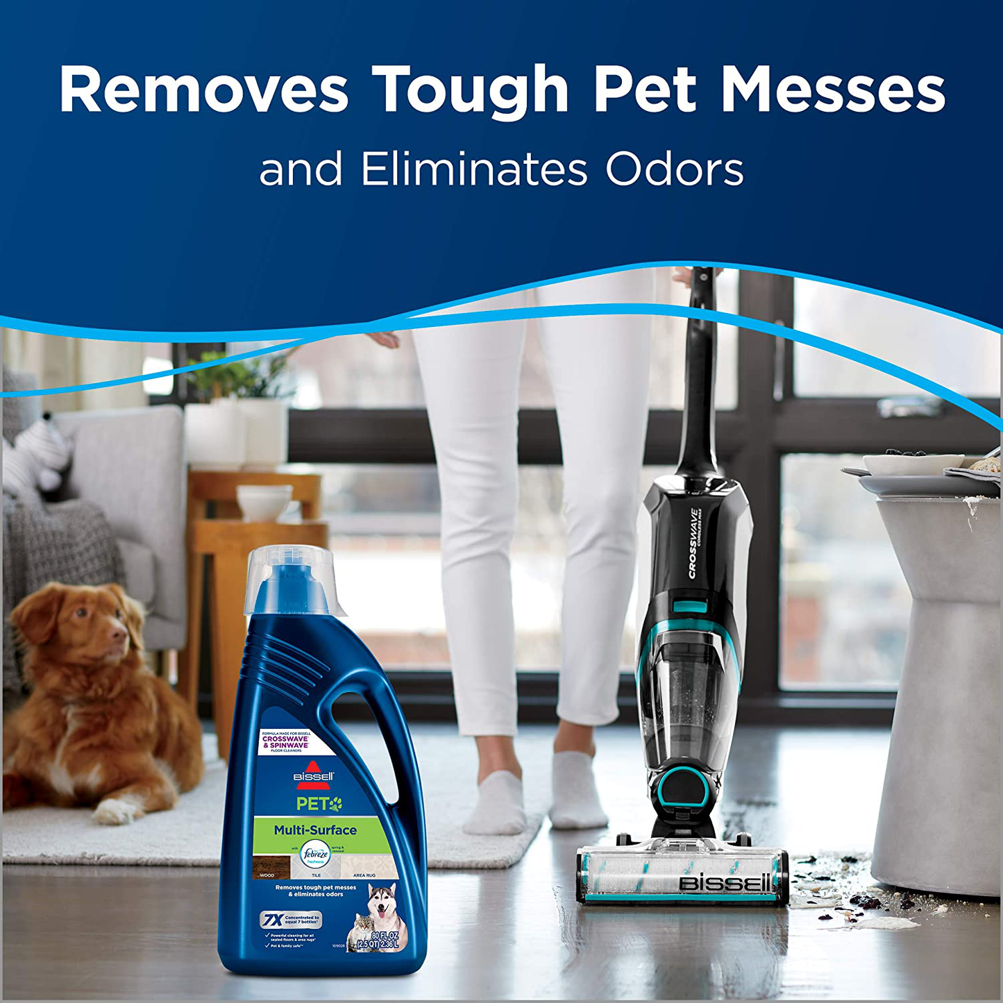 BISSELL Multi-Surface Pet Formula with Febreze Freshness for Crosswave (80 oz), 2295L