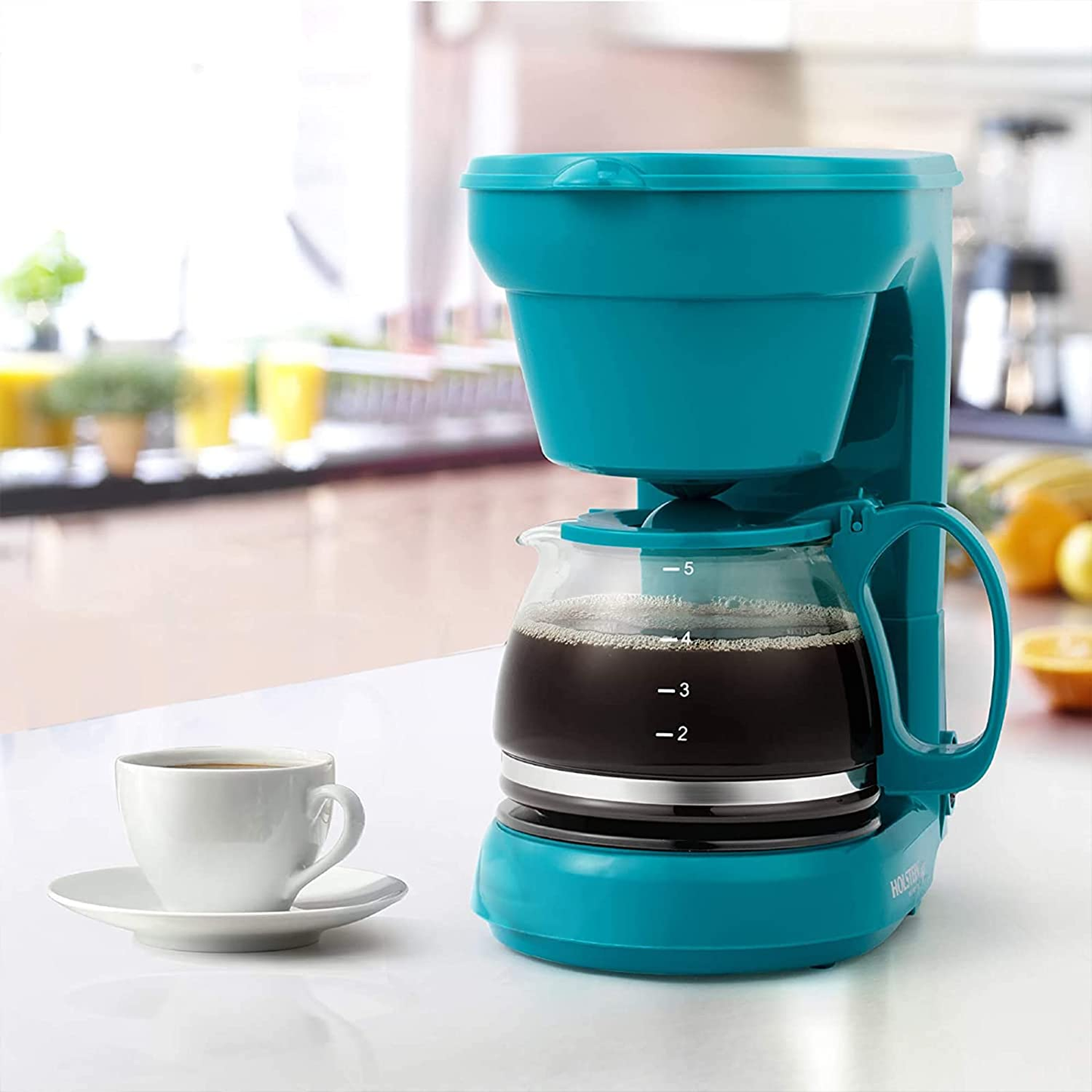  5-Cup Compact Coffee Maker-Convenient and User Friendly with Auto Pause and Serve Functions