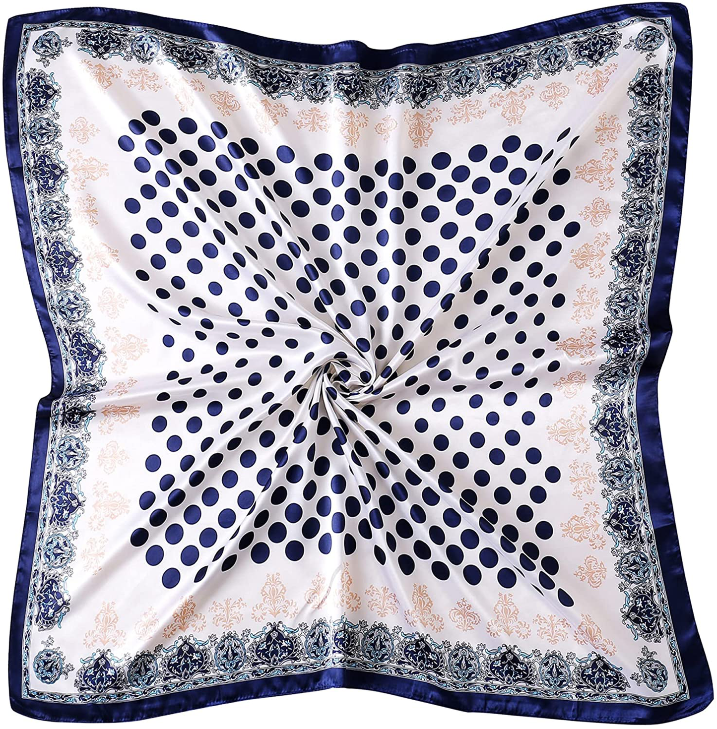35" Square Silk Like Head Scarf - Women's Fashion Silk Feeling Scarf