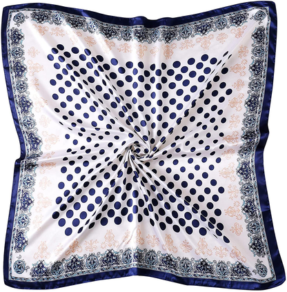 35" Square Silk Like Head Scarf - Women's Fashion Silk Feeling Scarf
