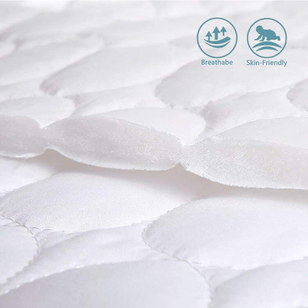 Bedecor Quilted Fitted Mattress Pad Super Water Absorption Deep Pocket to 18 Inches - Twin