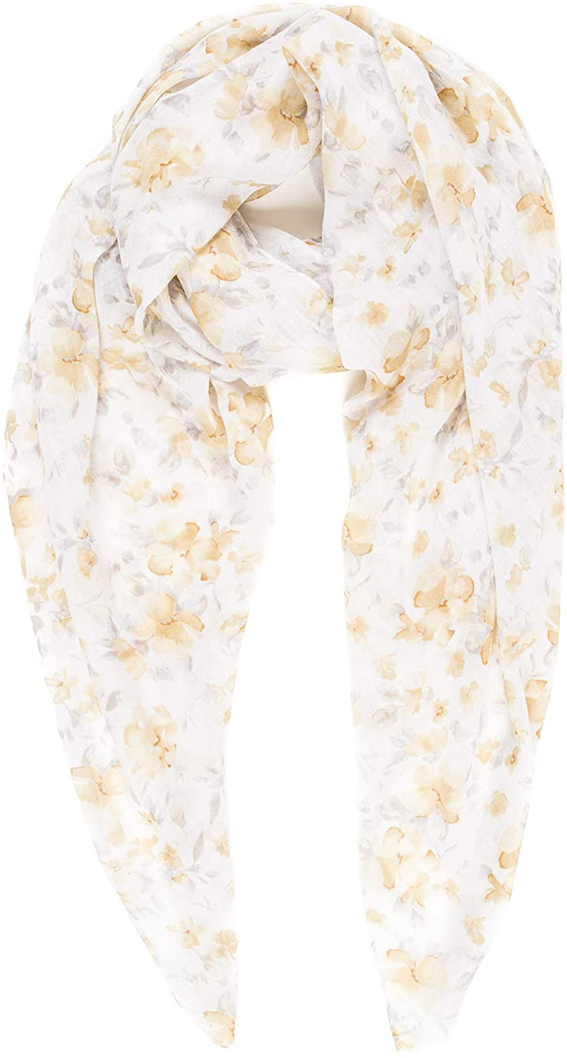 Scarf for Women Lightweight Floral Flower Scarves for Fall Winter Shawl Wrap