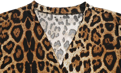 Women Lightweight Cardigan Leopard Printed Button Down Cardigans Shirt W Pockets(S-2XL)