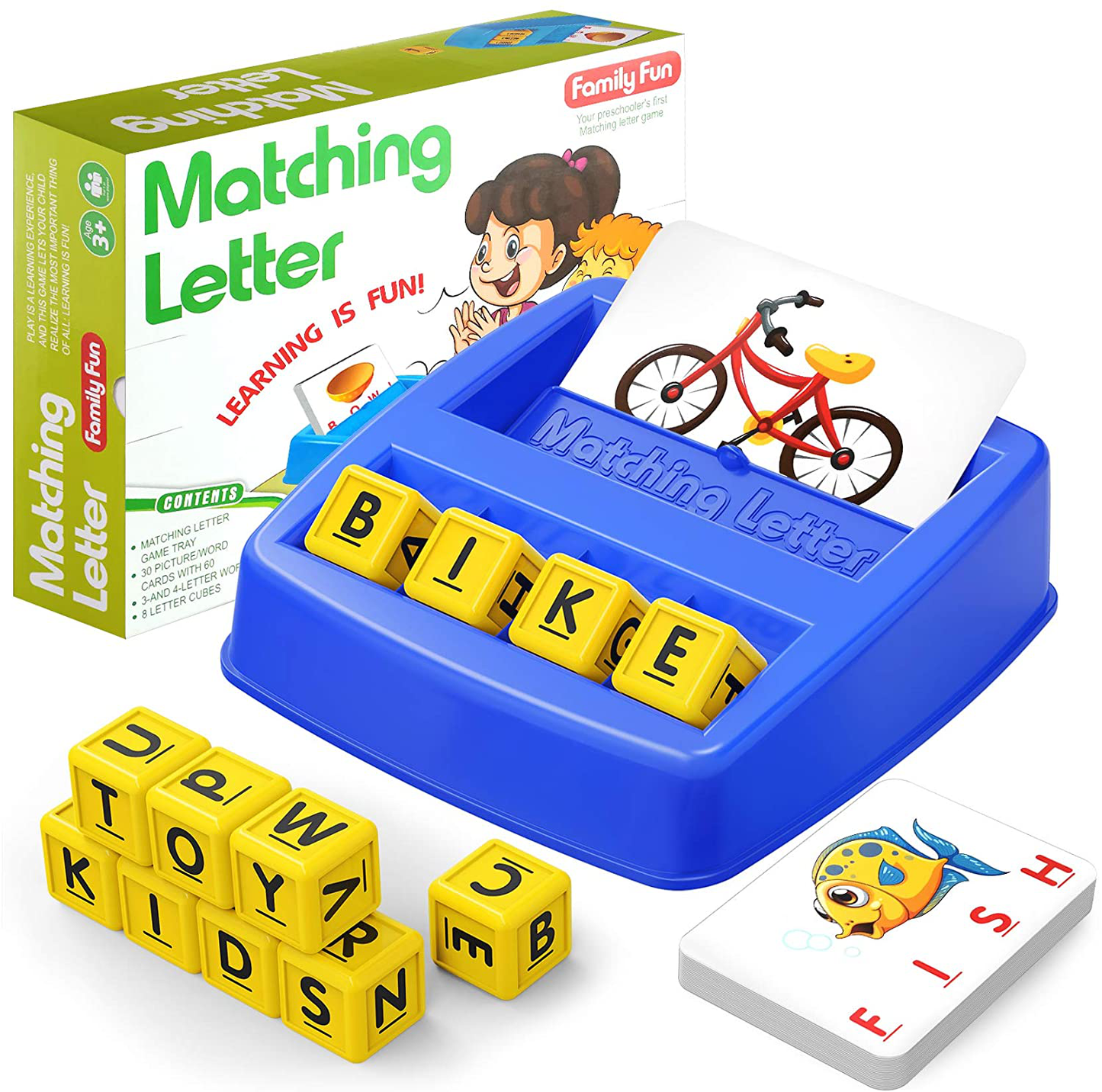 HahaGift Educational Toys for 3-5 Year Old Boy Girl Gifts, Matching Letter Learning Games Activities, Ideal Christmas Birthday Gift for Toddler Kids Age 2 3 4 5 Year Olds Boys Girls