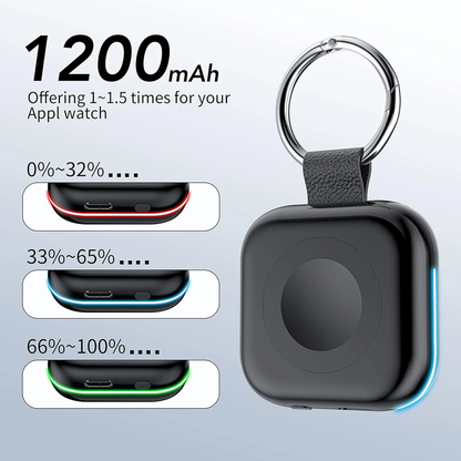 1200mAh Portable Charger for Apple Watch Wireless Magnetic Power Bank Keychain