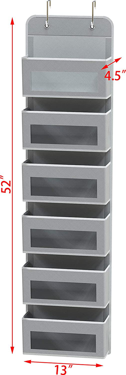 Simple Houseware Over Door/Wall Mount 6 Clear Window Pocket Organizer, Beige