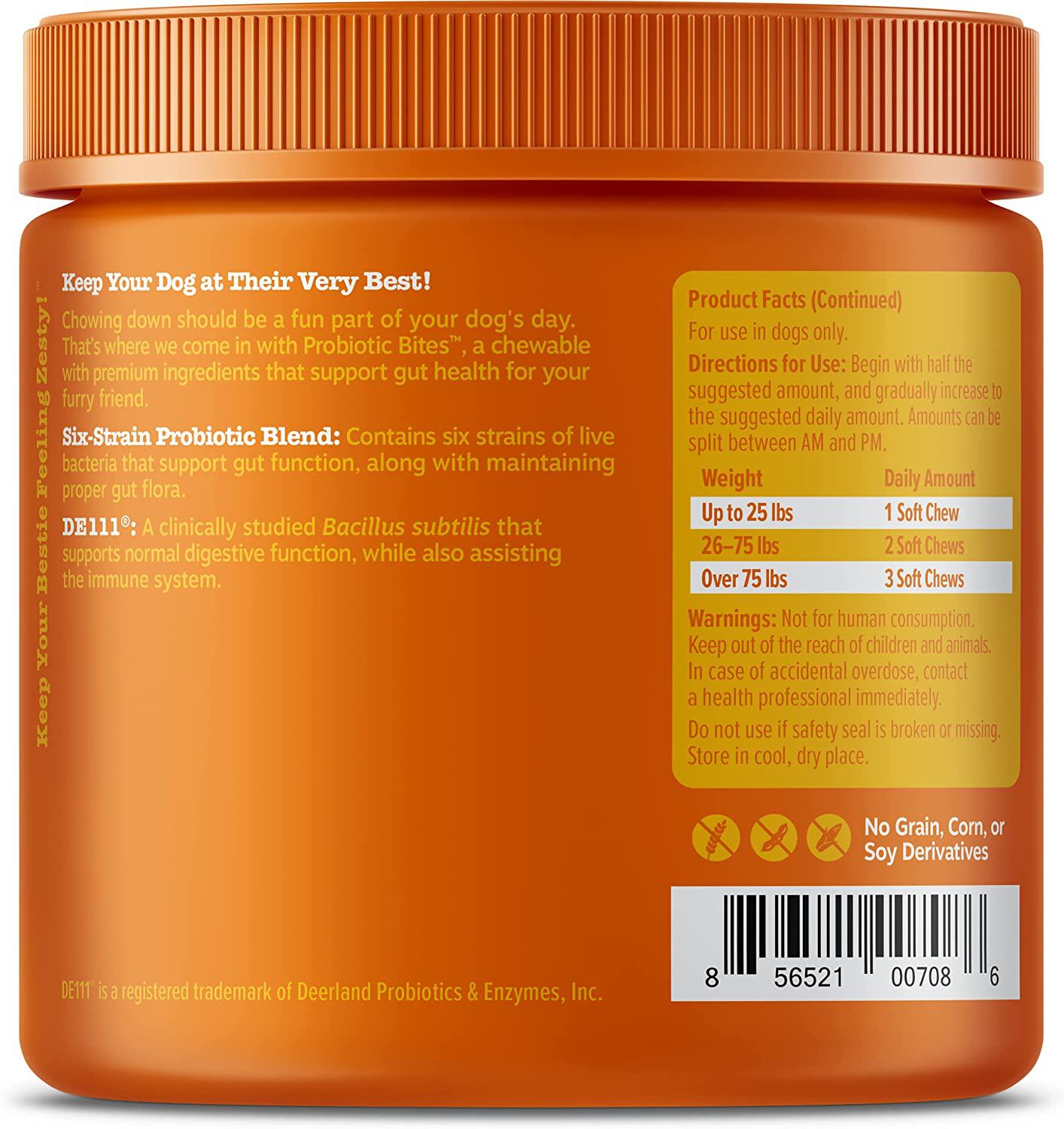 Zesty Paws Probiotic for Dogs - Probiotics for Gut Flora, Digestive Health, Occasional Diarrhea & Bowel Support - Clinically Studied DE111 - Functional Dog Supplement Soft Chews for Pet Immune System