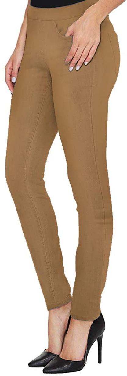 H&C Women Super Stretch Skinny Pull on Pant with Petite Regular and Long Inseam