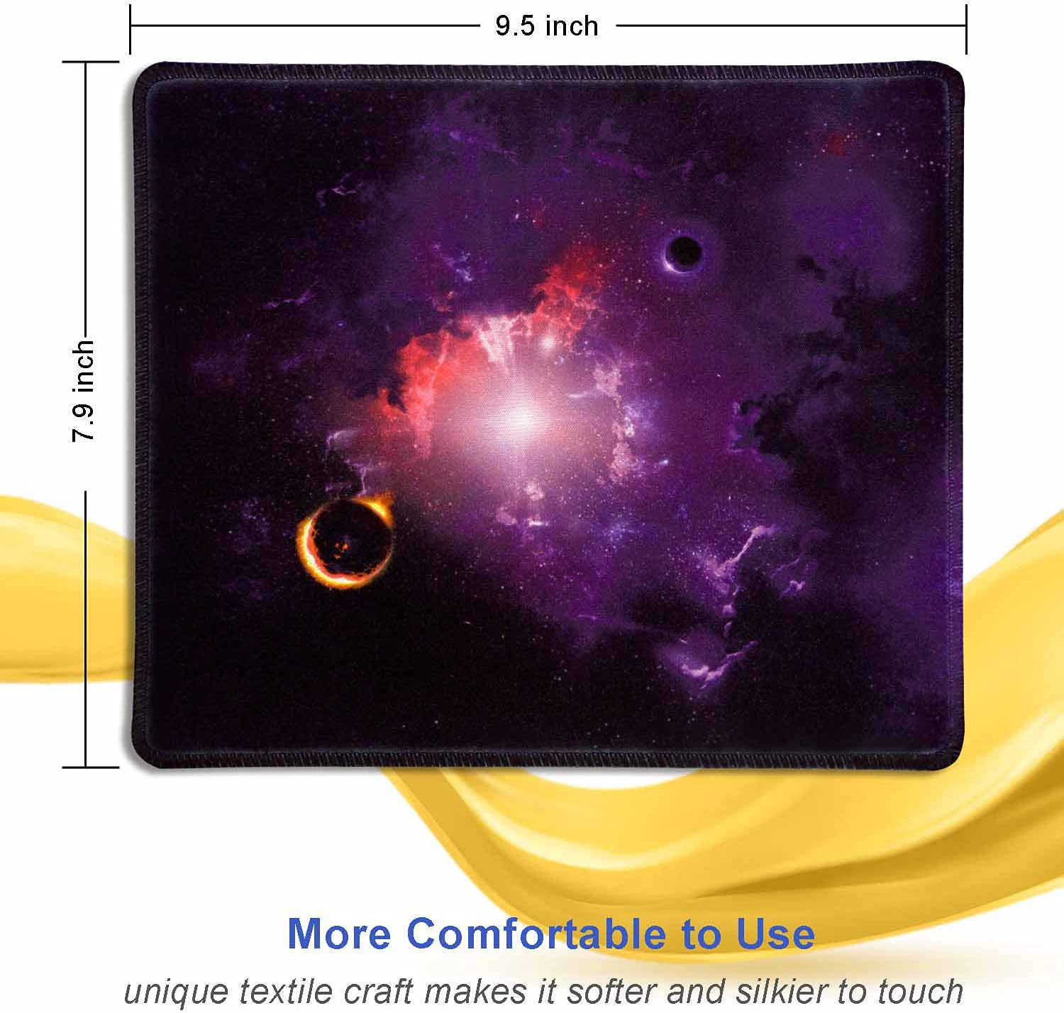 Galaxy Mouse Pads for Wireless Mouse,Farbiunu Rubber Mousepad,Stitched Edge & Washable. Mouse Mats for Computer,Laptop Accessory,Mousepads for Office Gaming Home.
