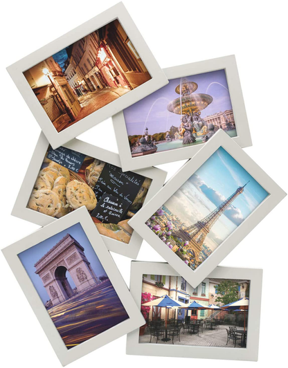 Melannco 18 x 18 Inch 9 Opening Photo Collage Frame, Displays Four 4x6 and Five 6x4 Inch Photos, Black