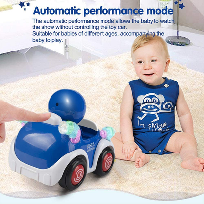RC Toys Remote Control Car for 1 2 3 4 5 6 Year Old Baby Toddlers Children STEM RC Cartoon Race Car Toys for Kids with Music and Lights RC Car Christmas Birthday Gifts Boys Girls