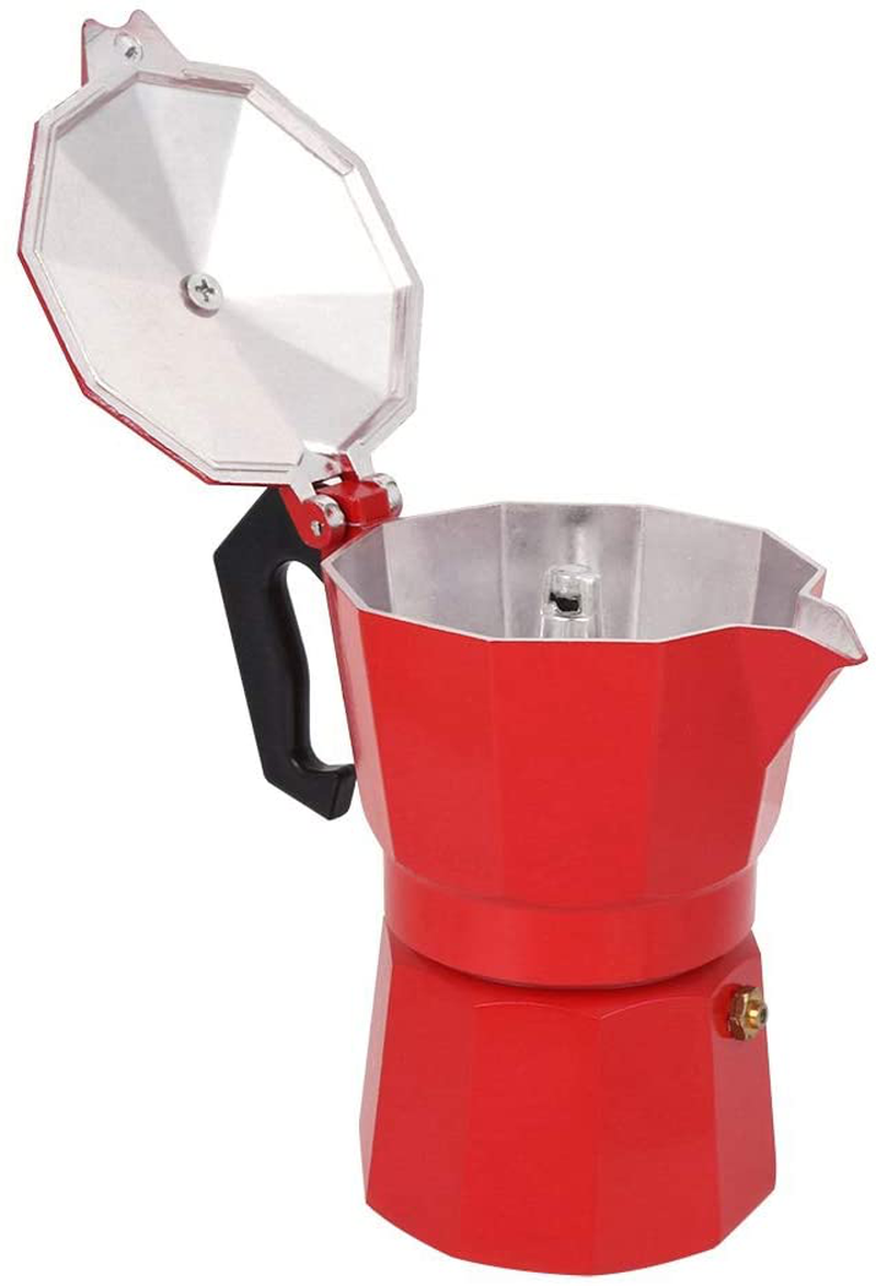 6 Cup Coffee Maker, Italian Style Coffee Maker, Moka Coffee Maker, Coffee Maker Tool, Quick Cleaning Pot for Home Office (Black)