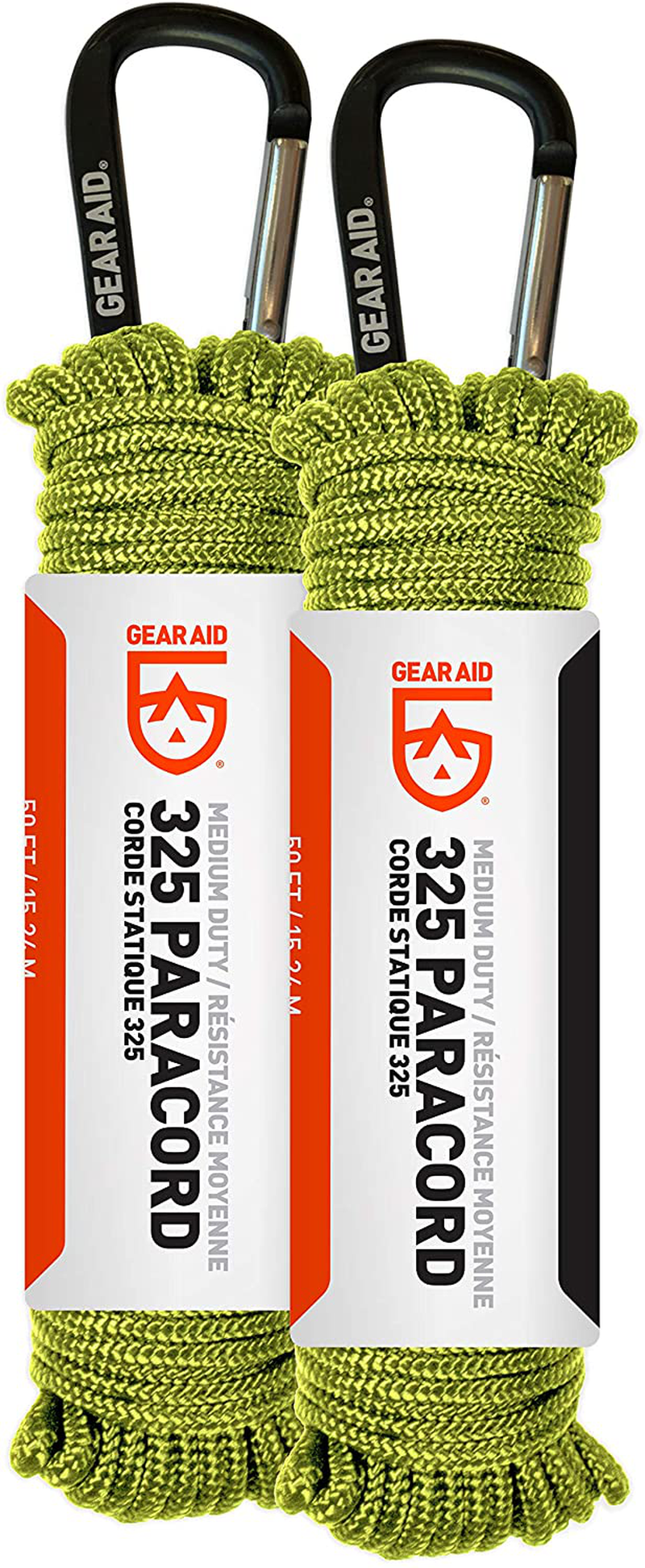 GEAR AID 325 Paracord and Carabiner, Utility Cord for Camping and Hiking