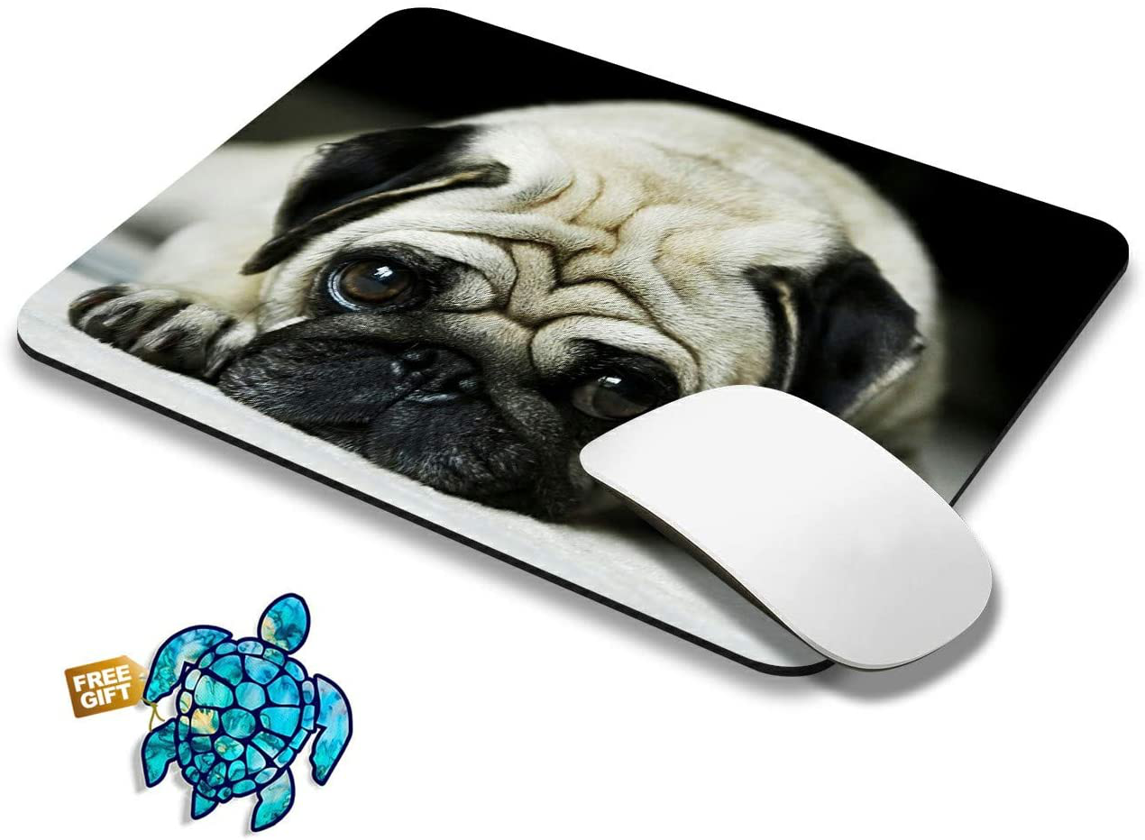 Gaming Mouse Pad Mat Cute Dog Mousepads with Cute Stickers Non-Slip Rubber Base Square Mouse Pads for Laptop Compute Working Home Office Accessories