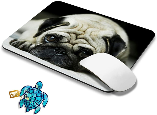 Gaming Mouse Pad Mat Cute Dog Mousepads with Cute Stickers Non-Slip Rubber Base Square Mouse Pads for Laptop Compute Working Home Office Accessories
