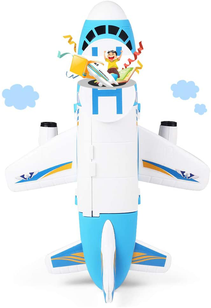 Tuko Transport Cargo Airplane Car Toy Play Set for 3+ Years Old Boys and Girls(Blue)