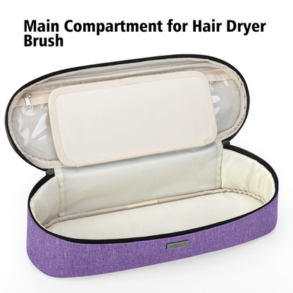 Teamoy Double-Layer Travel Storage Bag Compatible with Revlon One-Step Hair Dryer And Volumizer Hot Air Brush and Attachments, Purple(Bag Only))