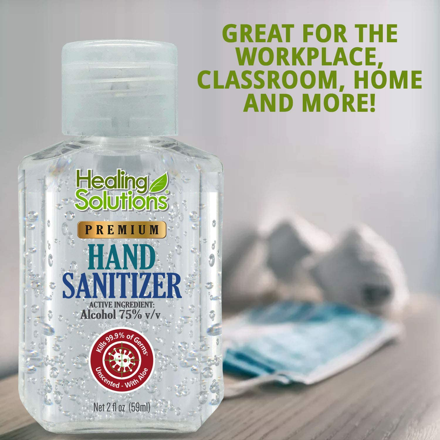 Hand Sanitizer Gel (Mini 2 oz Bottle) - 75% Alcohol - Kills 99.99% of Germs - Small 2oz Travel Size Individual Personal Pocket 2 Ounce Bottles