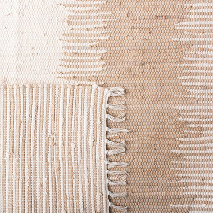Safavieh Montauk Collection MTK752A Handmade Fringe Cotton Area Rug, 3' x 5', Beige