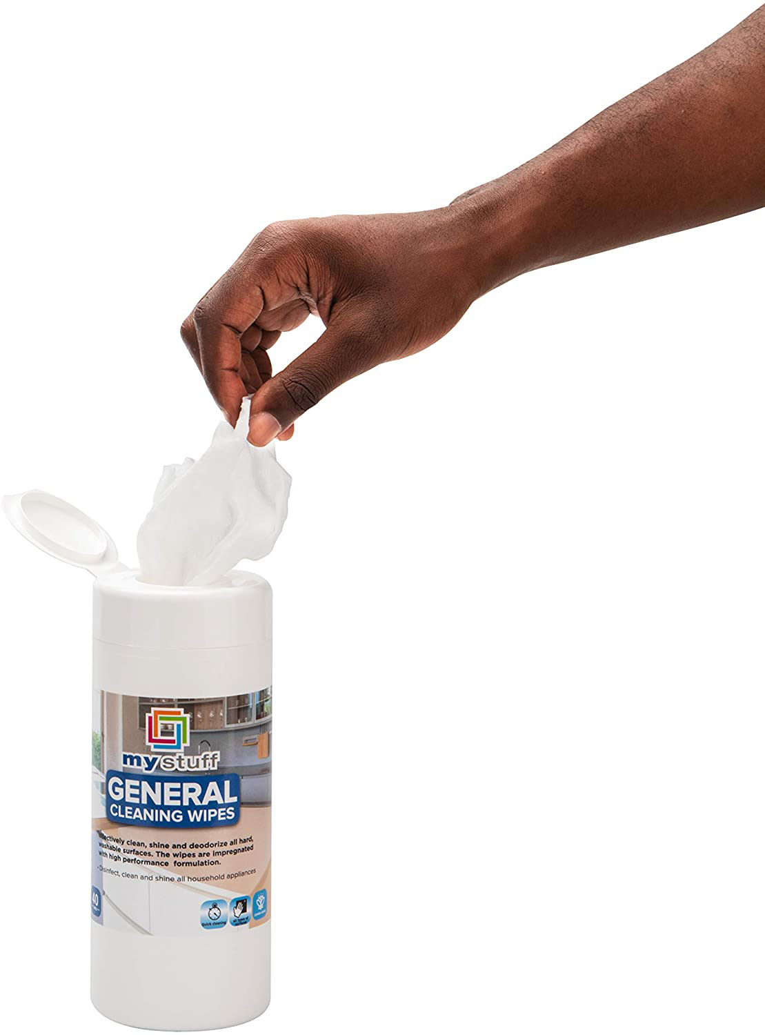 My Stuff All-Purpose Interior Wipes, Cleansing Cloths for Home, Office Surfaces, Dusting Sheets, Fresh Lemon Scent, 40-ct.