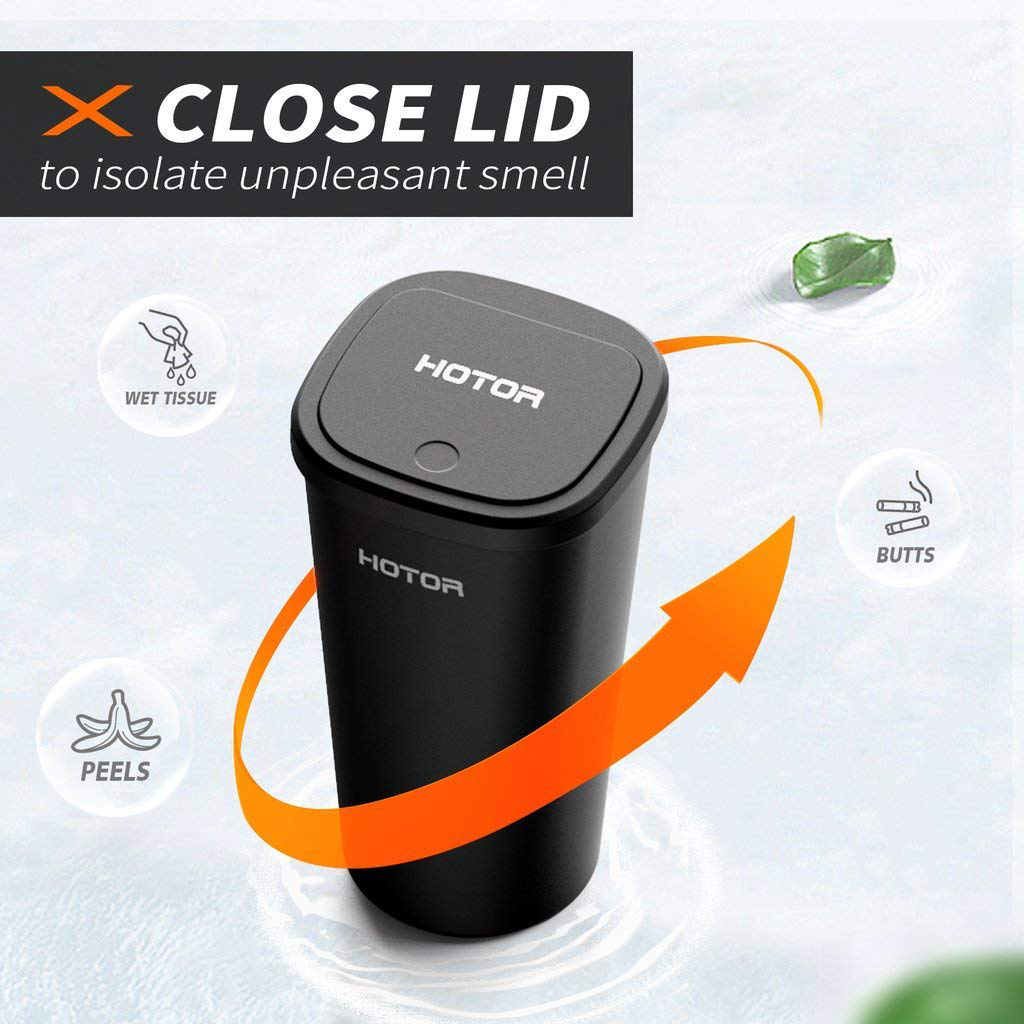 Car Trash Can, HOTOR Car Trash Cup with 30 Additional Car Trash Bags for Exclusive Using, Multipurpose Trash Can for Car, Office & Home to Meet Various Needs - 2 Packs