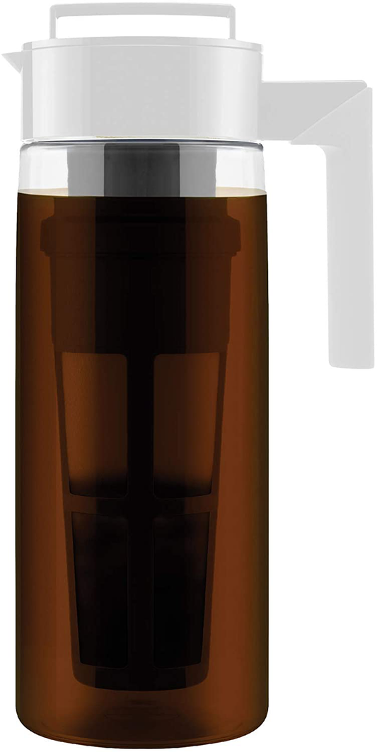 Takeya Patented Deluxe Cold Brew Coffee Maker, Two Quart, White