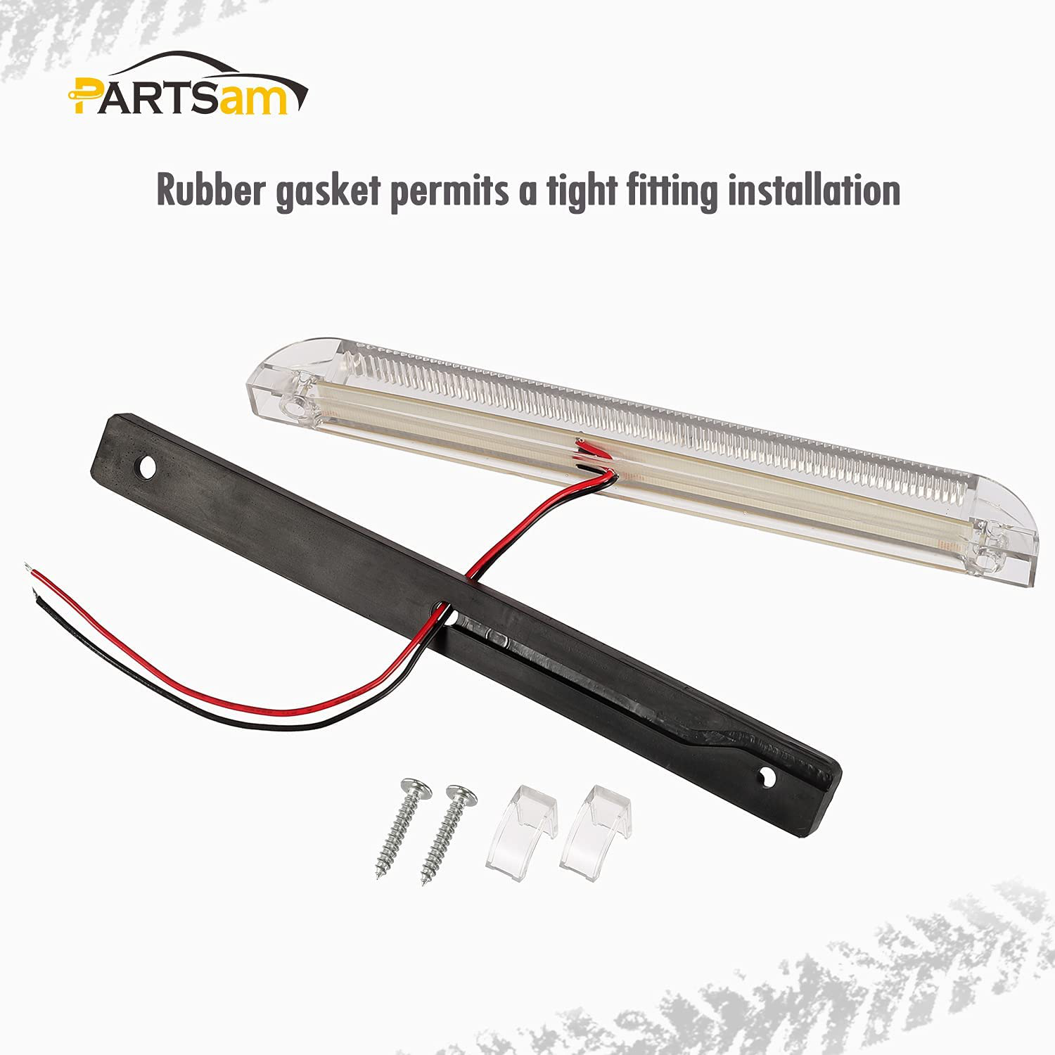Partsam 1Pc 12V 8 Inch Slim Line LED Utility Strip Bar 30LED, 8" Truck Trailer Camper RV Motorcycle Motorhome Led Marker Lights Interior Dome Lights Cargo Lights Courtesy Lights Lamps Rear Lights