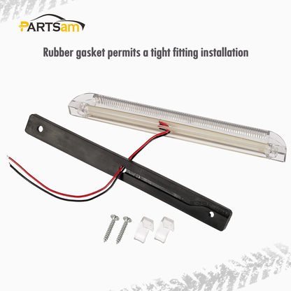 Partsam 1Pc 12V 8 Inch Slim Line LED Utility Strip Bar 30LED, 8" Truck Trailer Camper RV Motorcycle Motorhome Led Marker Lights Interior Dome Lights Cargo Lights Courtesy Lights Lamps Rear Lights