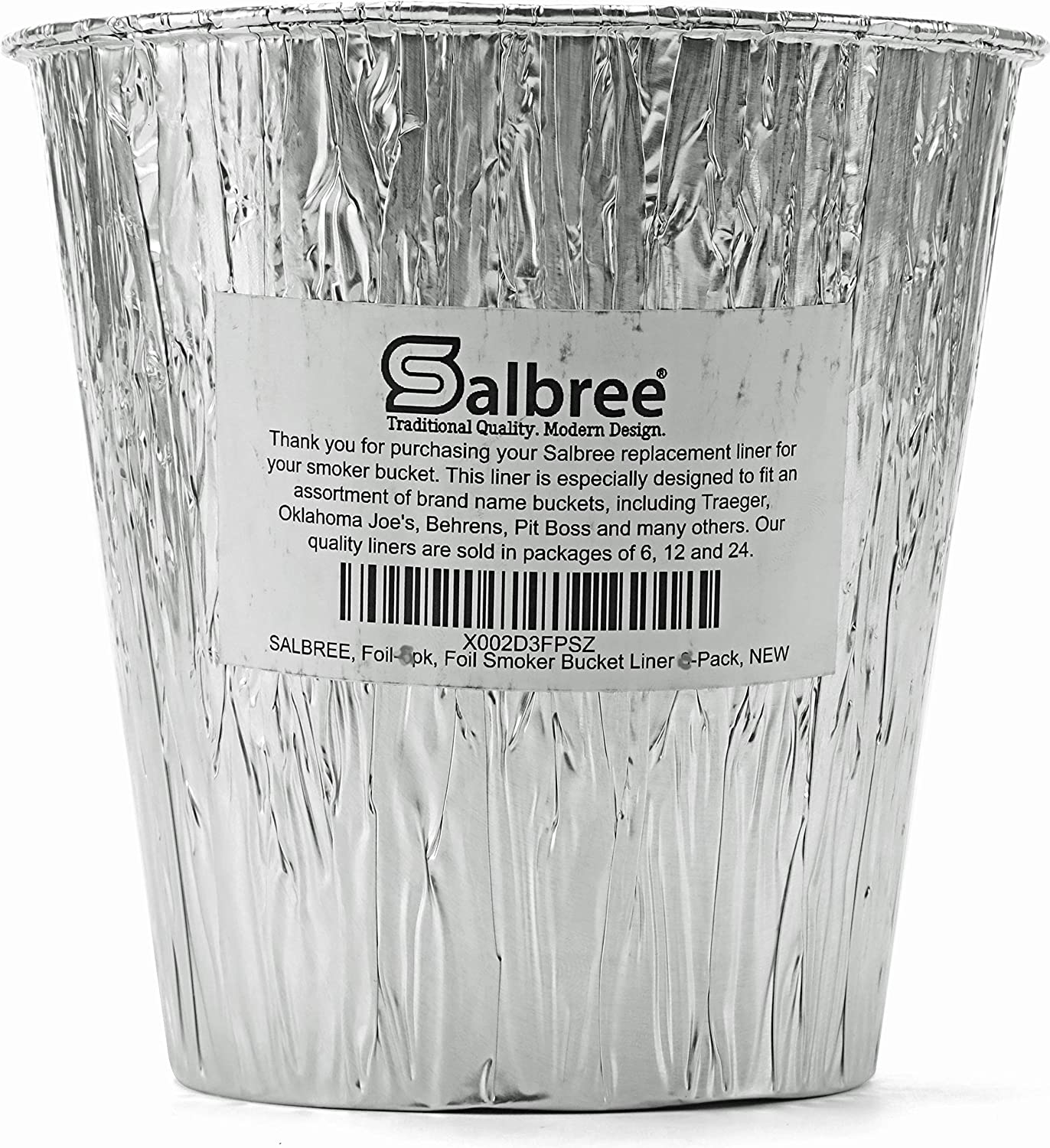 Smoker Bucket Liner for Catching Grease, Compatible with Traeger, Oklahoma Joe's, Behrens, Pitboss, Green Mountain & Other Grill Bucket Accessories (6, 5.75x5.75)