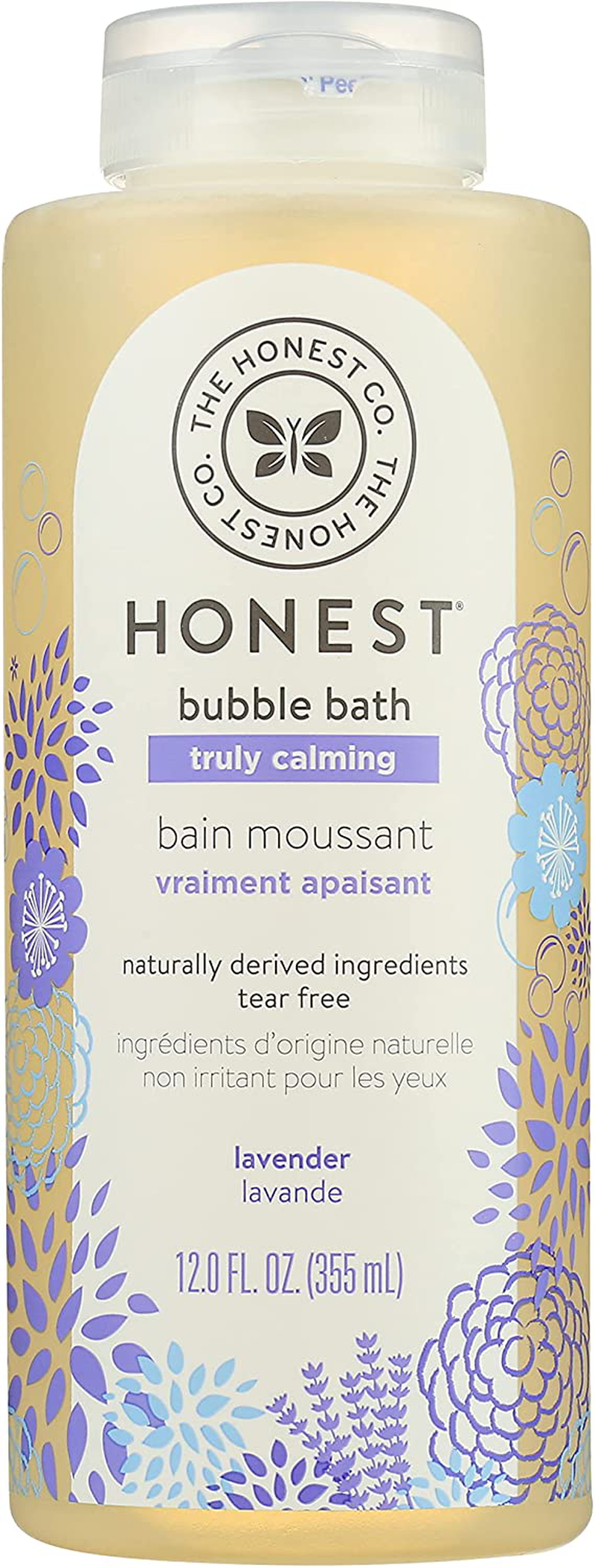 The Honest Company Truly Calming Lavender Bubble Bath Tear Free Kids Bubble Bath Naturally Derived Ingredients & Essential Oils Sulfate & Paraben Free Baby Bath 12 Fl Oz