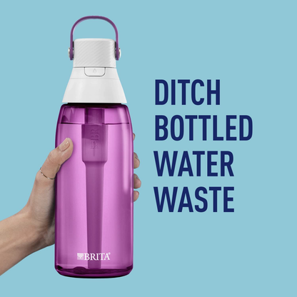 Brita Plastic Water Filter Bottle, Blush, 36 Ounce, 1 Count