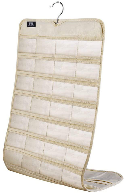 BB Brotrade HJO80 Hanging Jewelry Organizer,80 Pocket Organizer for Holding Jewelries(Beige)