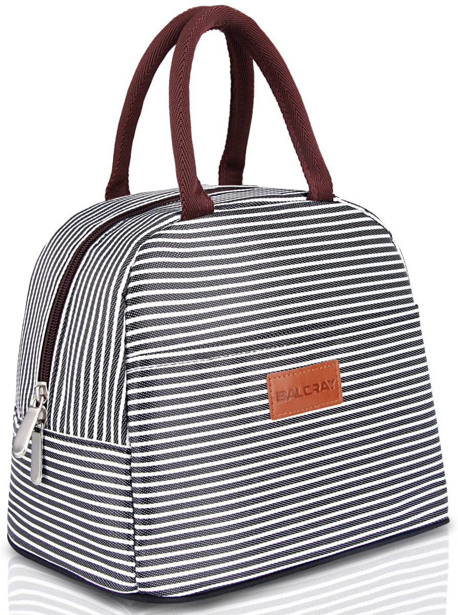 BALORAY Lunch Bag Tote Bag Lunch Bag for Women Lunch Box Insulated Lunch Container (Solid black)