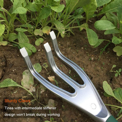 CFCT Garden Hand Cultivator, Min Hand Rake with Broad Sturdy Claw, Scratch Tool for Weeding, Aerating, Cultivating, Aluminum Light Weight, Bend Proof Ergonomic Design