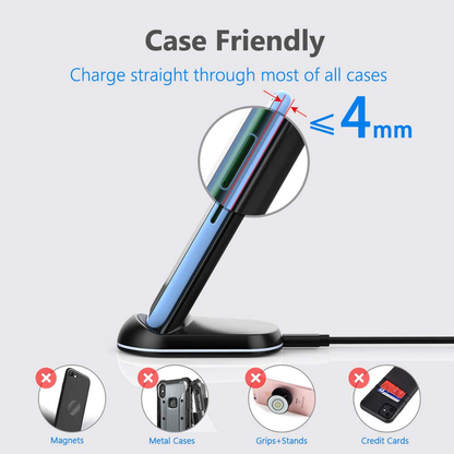 Wireless Charger, Qi-Certified 10W Max Wireless Charging Stand