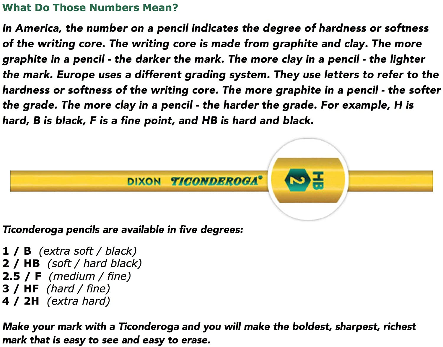 TICONDEROGA Pencils, Wood-Cased, Unsharpened, Graphite #2 HB Soft, Yellow, 96-Pack (13872)